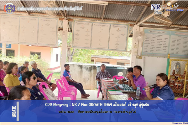 CDD Nangrong : NR 7 Plus GROWTH TEAM  พช.นางรอง - ติดตามสนับสนุนโครงการ กข.คจ.บ้านลุงไผ่