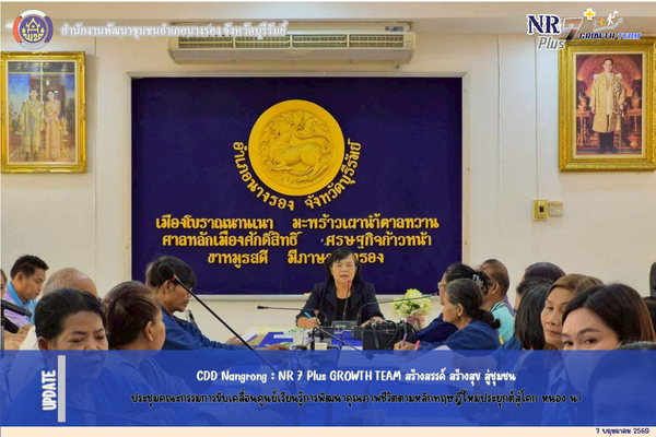 CDD Nangrong : NR 7 Plus GROWTH TEAM  จังหวัดบุรีรัมย์ - พช.นางรอง ประชุมคณะกรรมการขับเคลื่อนศูนย์เรียนรู้การพัฒนาคุณภาพชีวิตตามหลักทฤษฎีใหม่ประยุกต์สู่โคก หนอง นา